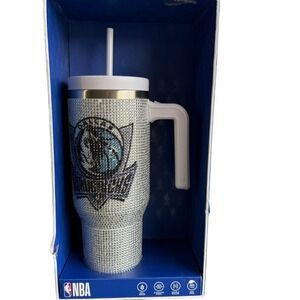 Hydrapeak Tumbler Unisex 40oz Silver Dallas Mavericks NBA Bling‎ Rhinestone Cup